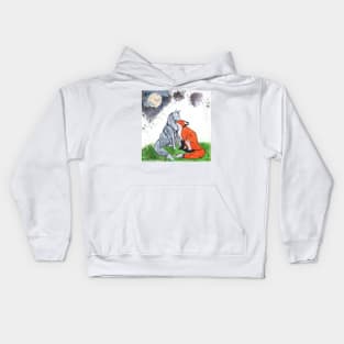 Fox and Wolf Love Kids Hoodie